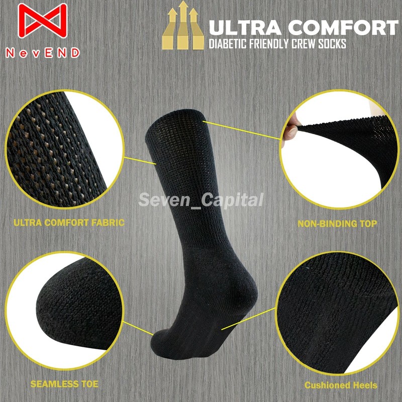 For Mens Womens Non Binding Physician Approved Circulation Diabetic Crew Socks gallery