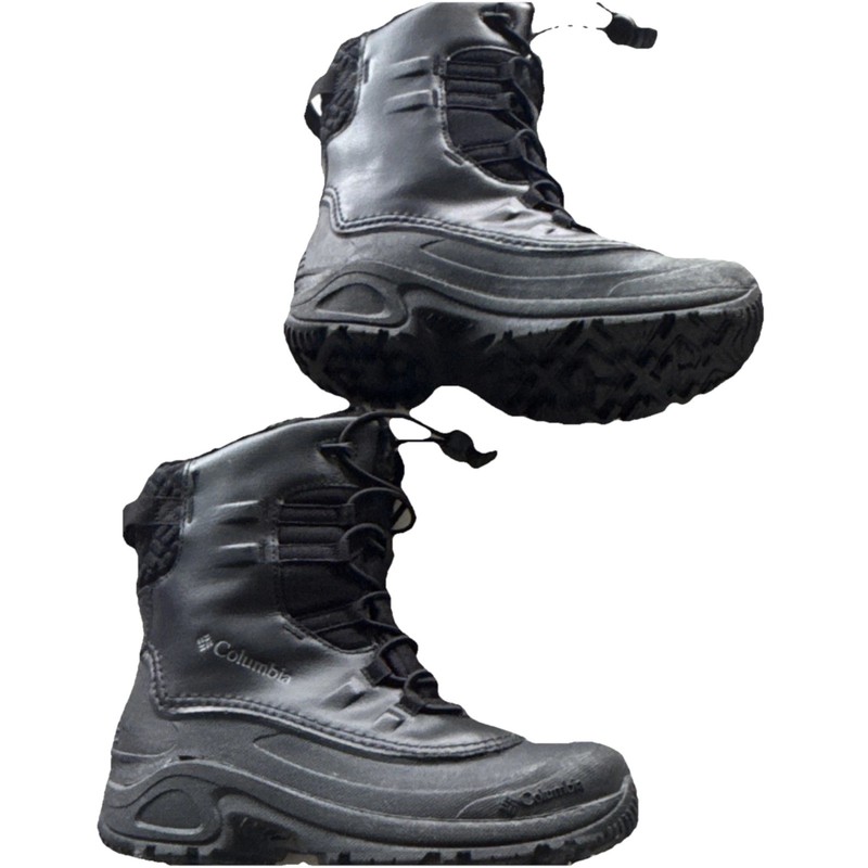 BRAND NEW-Columbia Boys Black Lace Up Mid-Calf Winter Boots Rubber US 5