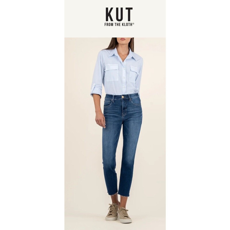 Kut From The Kloth High Rise Rachael Fab Ab Mom Jean Size 6 Vintage Dark Wash