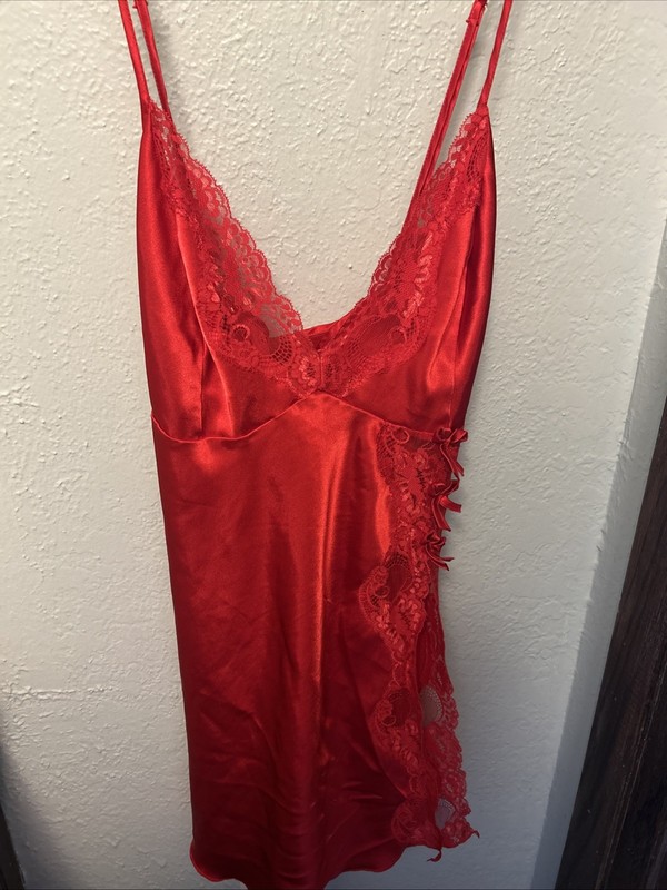 Vintage Intimate Attitudes Red Lace Lingerie Babydoll Sz 2X Made In USA