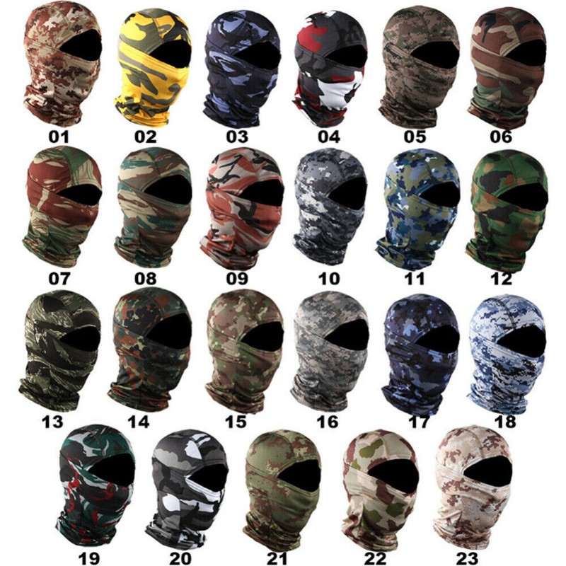 UV Protection Camo Balaclava Tactical Face Mask Ski Sun Hood Mask Hat Men Women gallery