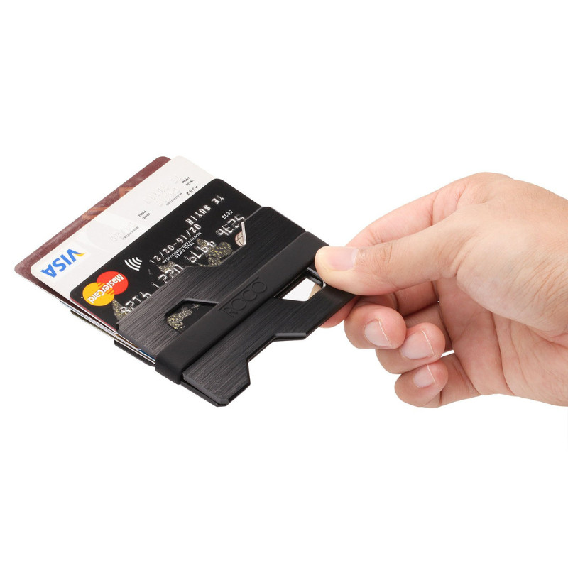 Roco Minimalist Aluminum Slim Wallet RFID Blocking Money Clip-Futuristic Design gallery