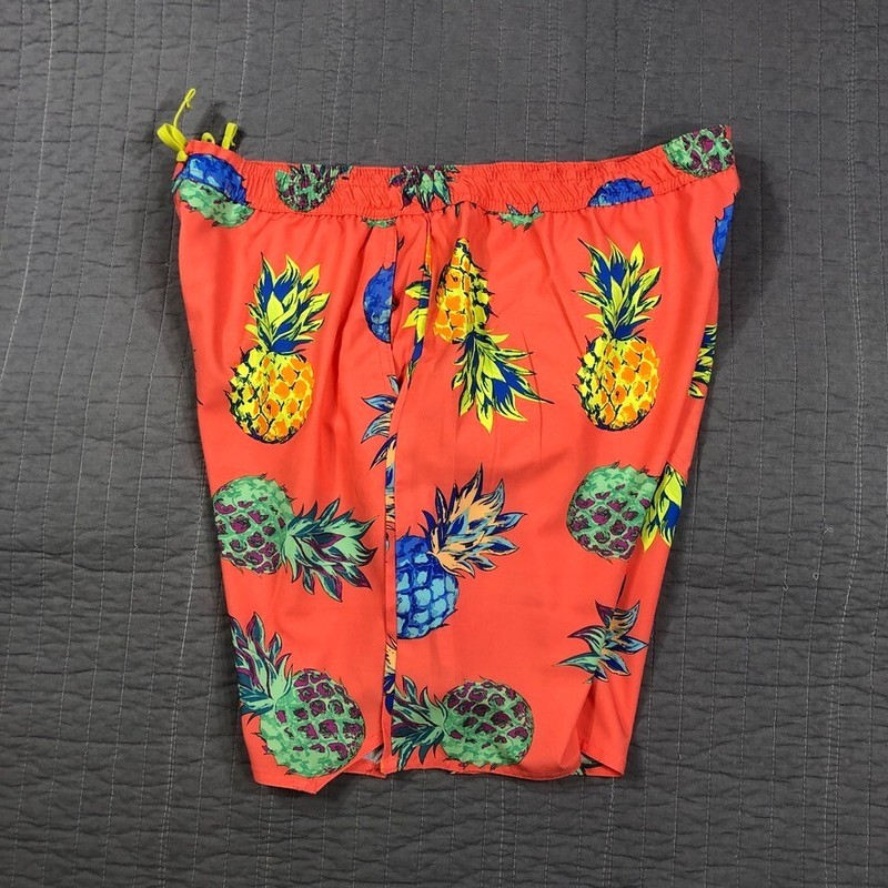 Ocean Current Swim Trunks Men XL Coral Blue Pineapple Trunks Festival Beach gallery