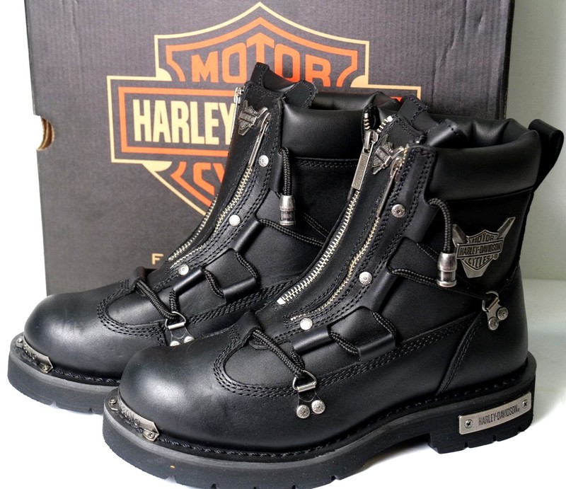 Harley-Davidson Men’s Brake Light Black Motorcycle Boots D91680 Multi Size NEW