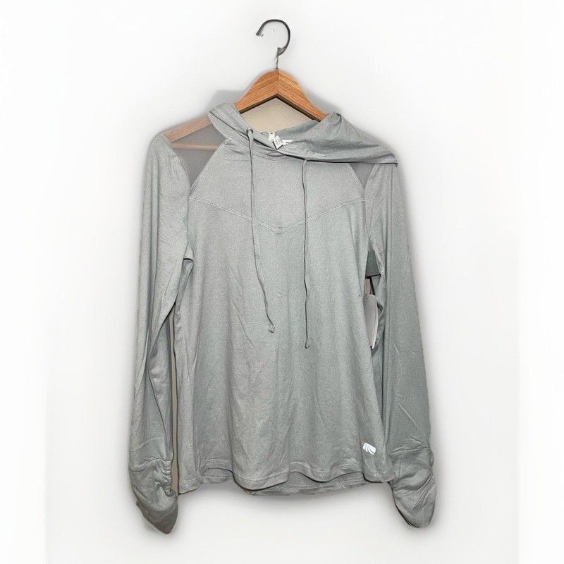 Marika Light Heather Grey Mesh Inset Pullover Hoodie Women’s Medium NWT