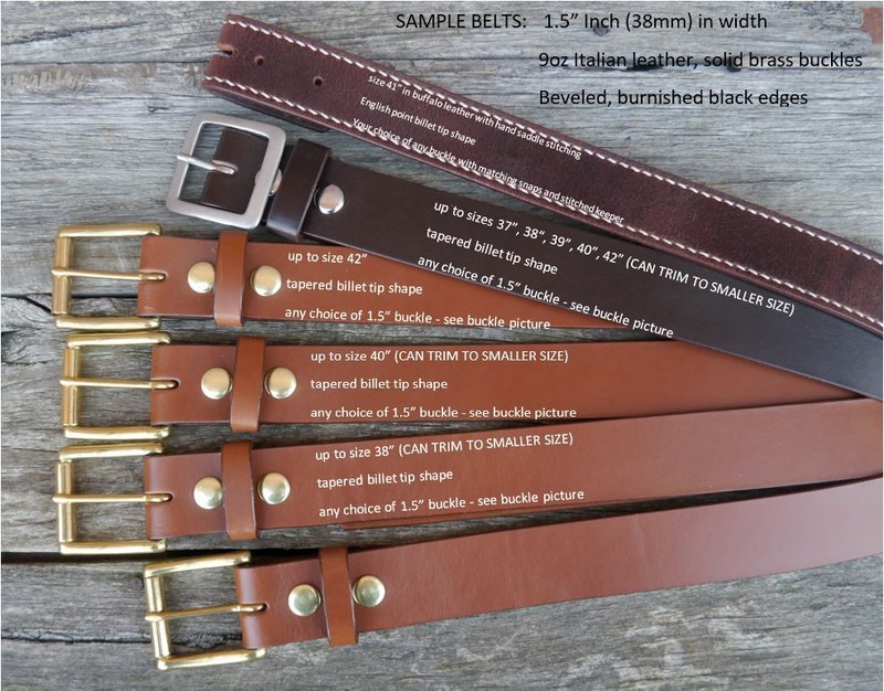 Men’s Wide Jeans Belts – Samples 1.5 inch (38mm) width