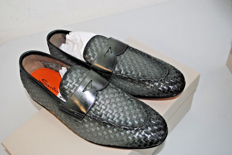 SANTONI AUTHENTIC LEATHER LOAFER SIZE 42.5 850.00 CART. SAN-26C05