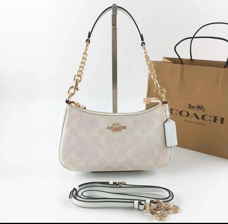 NWT COACH Teri 2Way CA548 Shoulder Bag Signature Coated Canvas White outlet New