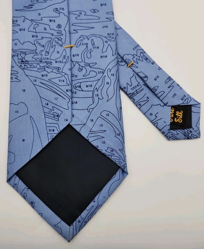Josh Bach Mona Lisa Paint By Numbers Necktie 100% Silk Blue Art Novelty Vintage gallery