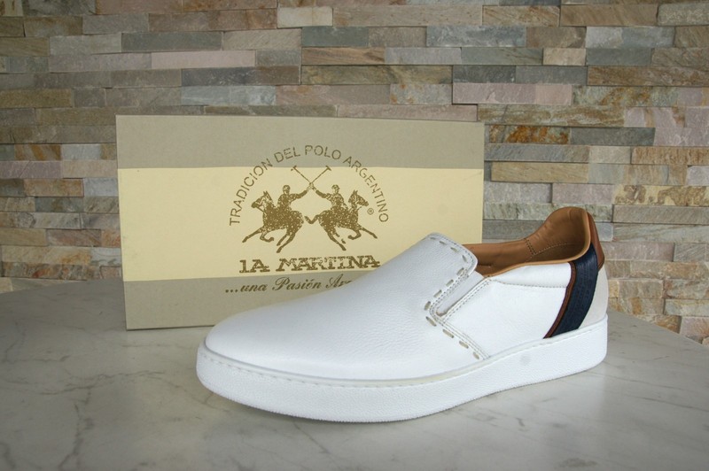 La Martina 43.5 slip on loafers slip on shoes lfm20103 white New former RRP €249