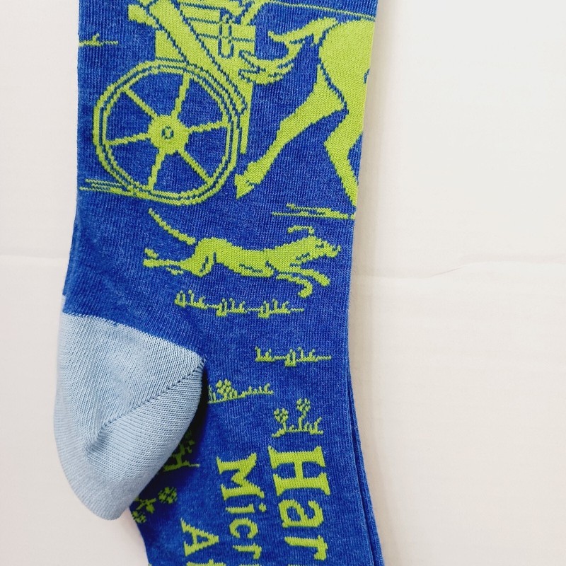Sock Blue Q Crew Men Hark Microbrewery Chariot Horse Roman Greek Cotton Comfort gallery