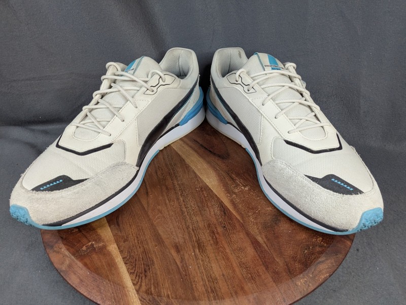 PUMA Suede Porsche Legacy Ivory Glow Blue Atoll Men's Sneaker Size 306983-02 27 gallery