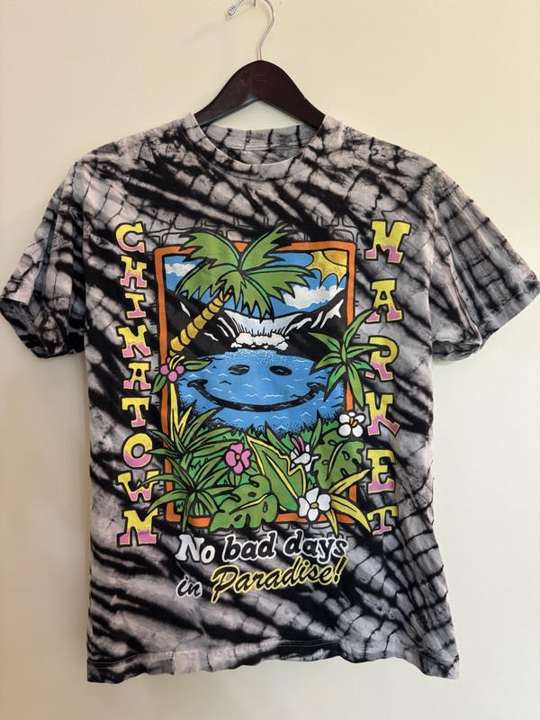 Chinatown Market Men’s Tie-Dye Graphic Print Crewneck Streetwear Cotton Tee