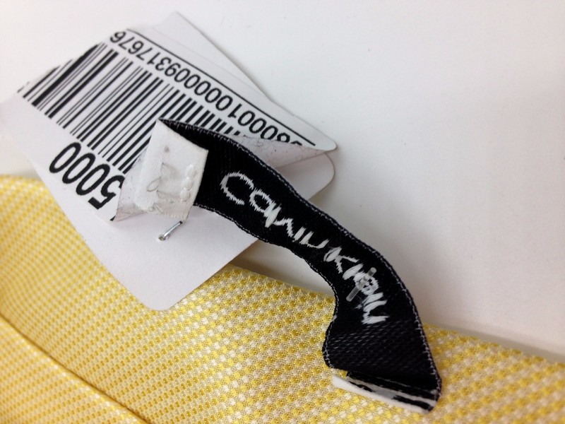 $125 Calvin Klein Mens Solid Yellow Skinny Neck Tie Classic Silk Necktie 58x3 gallery