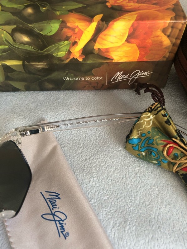 Maui Jim Kawika B257-05CR Square Sunglasses Clear Frame Blue Plastic Lens gallery