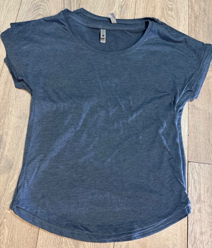 womens t shirt top, by Next Level, marl blue, Size XS loose fit Gym, Dance NEW