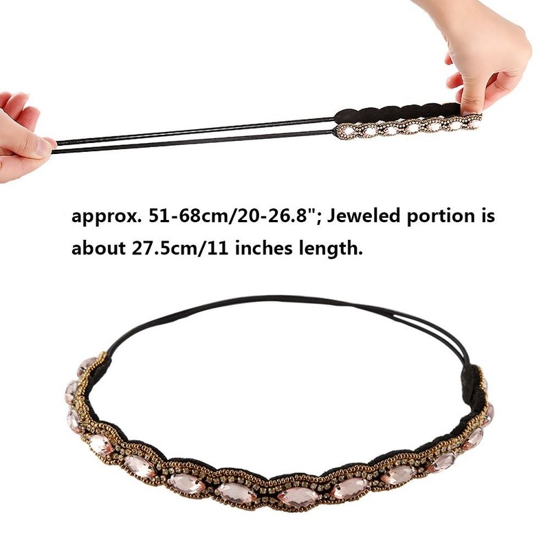 5pcs Hairbands for Women, 5 Rhinestone Beaded Headbands, Head Bands for Women... gallery