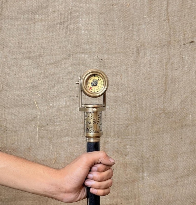 Brass Telescope Handle Wooden Walking Stick for Personalise Gitable Item gallery