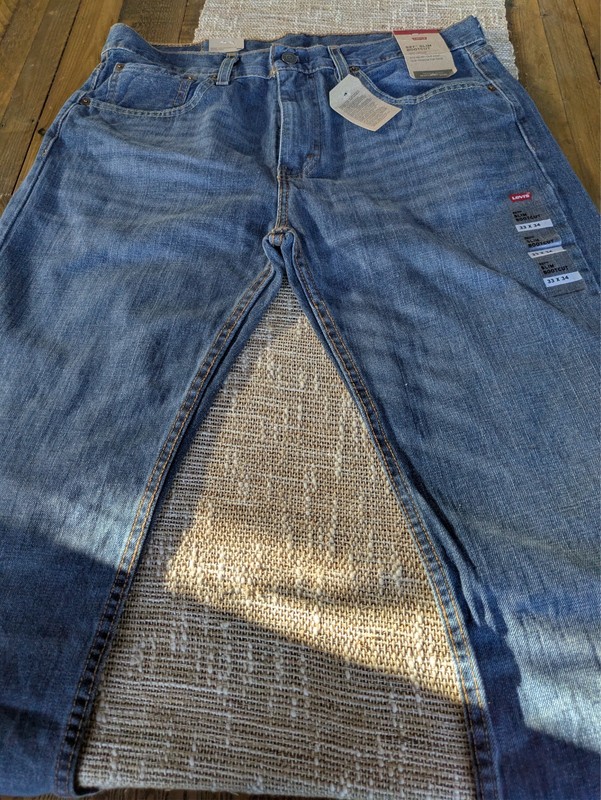 NEW Levis Strauss 527 Jeans Mens 33×34 Slim Bootcut Blue Denim #75
