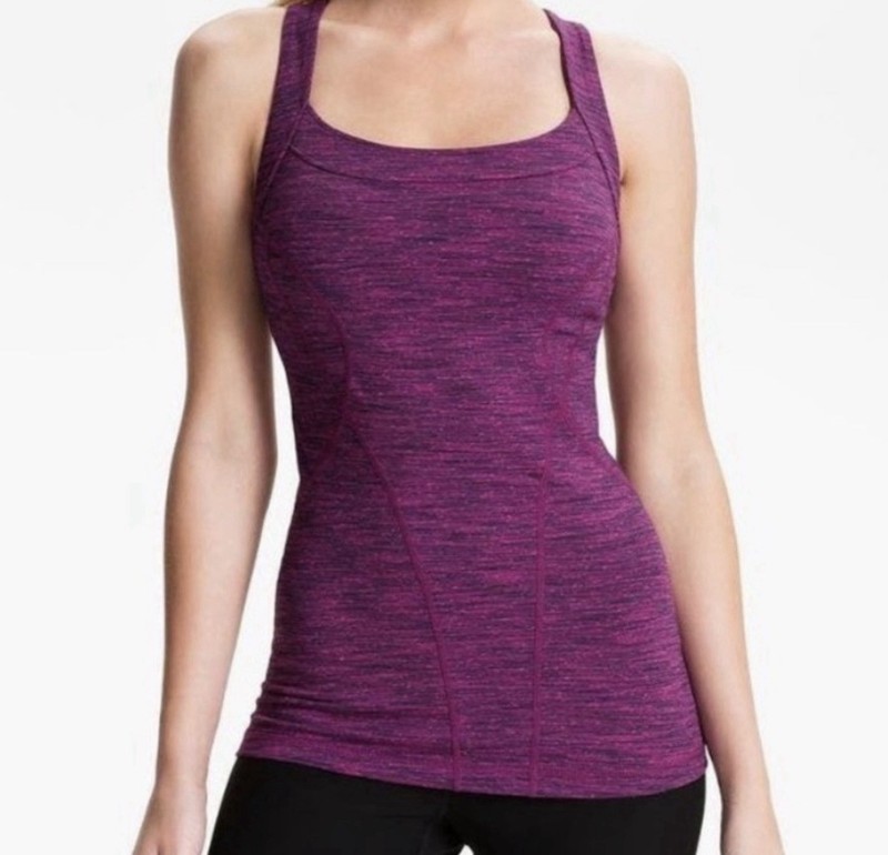 Zella Women’s Purple Heathered Racerback Scoop Neck Athletic Tank Top S