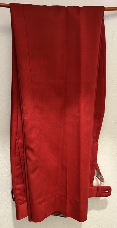 Lineage Men’s Red Suit Jacket & Pants Set 38x32 Performance Stretch Polyester gallery