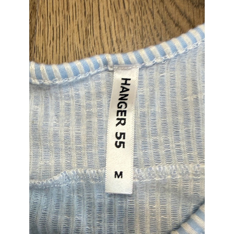 Hanger 55 Tank Top Women Medium Blue Women Striped Front Tie Excellent gallery
