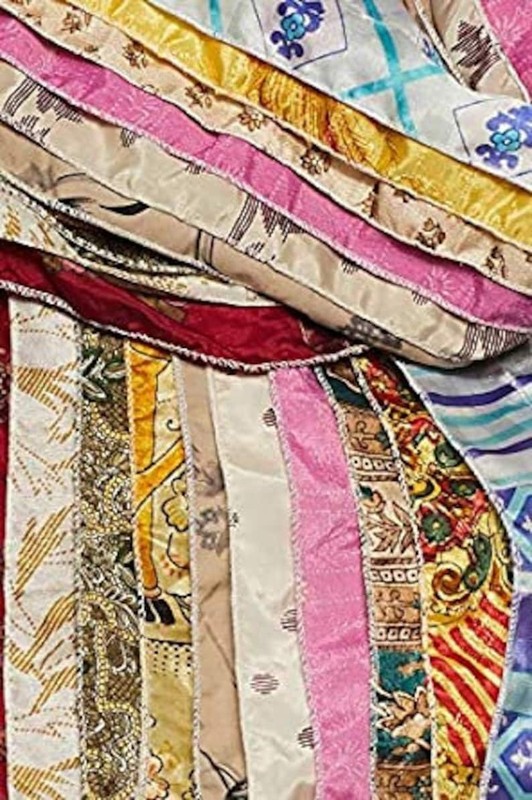 Vintage Silk Sari Saree Recycled Scarves Stoles Patchwork scarf Wholesale Lot 10 gallery