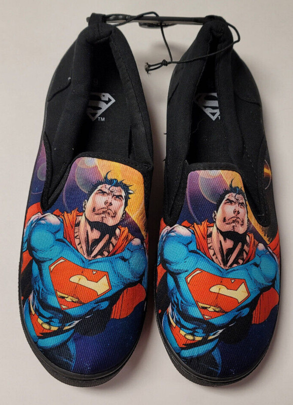 SUPERMAN Slip On Canvas Shoes Men’s Bioworld New With Tags