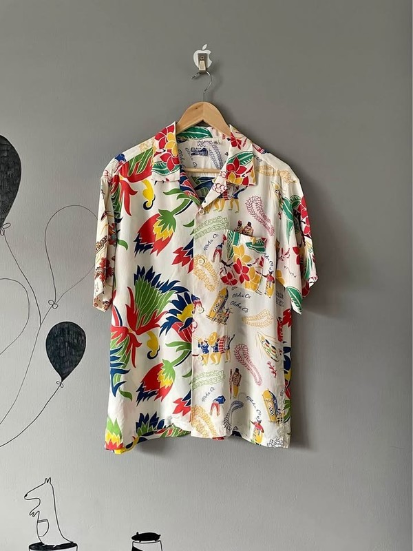 BEAMS x Sun Surf Aloha Shirt Crazy Pattern Patchwork Rayon L Japan Rare