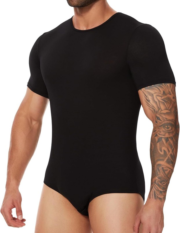 Men’s Bodysuit Leotard T-Shirt Casual Jumpsuit Romper Nightwear Underwear Modal
