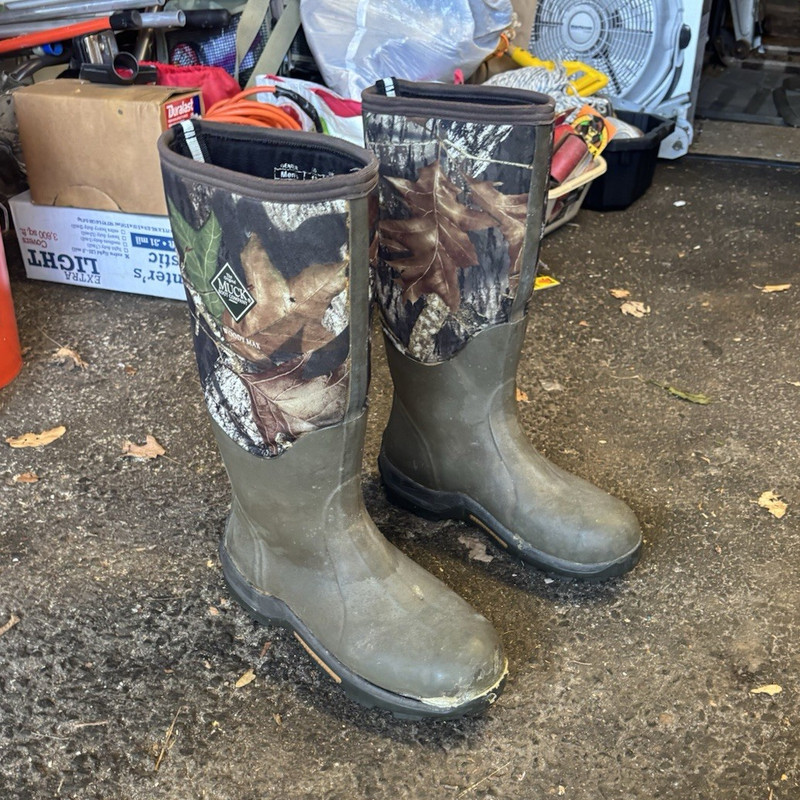 Muck Boots Men’s Waterproof Knee High Camo Rubber Rain Boots US 12 EU 46