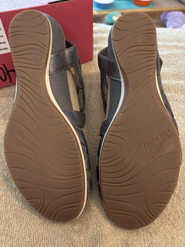 Dansko Veruca Nappa Graphite Sandals Women 40 Gladiator Casual Leather gallery