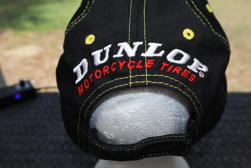 Dunlop Motorcycle Tires Hat Cap Strap Back Men's One Size Black Otto USA Flag gallery