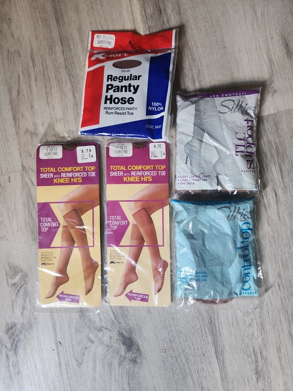 Vintage Knee Hi & Pantyhose Nude Regular Hose Beige Suntone