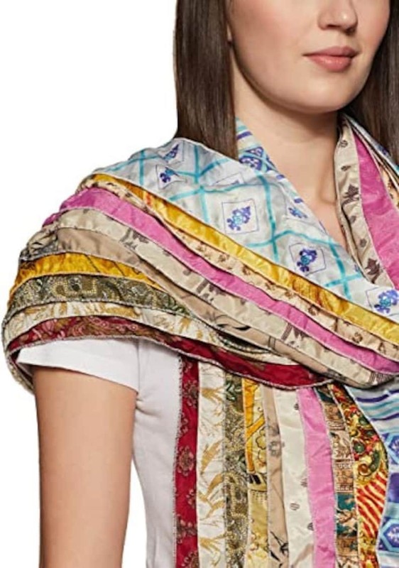 Vintage Silk Sari Saree Recycled Scarves Stoles Patchwork scarf Wholesale Lot 10 gallery
