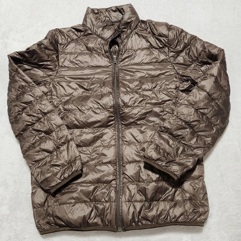 Mens Puffer Down Jacket Sz Medium M Olive Green