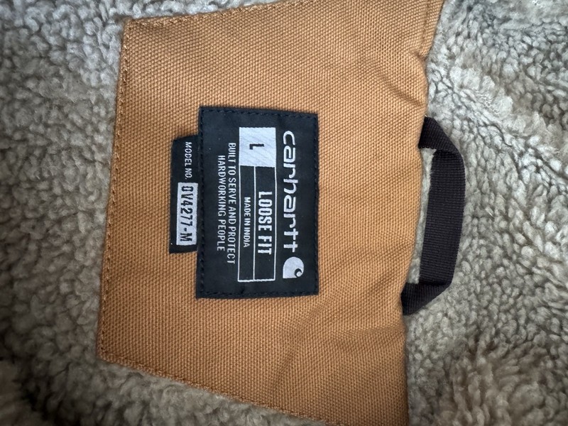 Carhartt Washed Duck Mock Neck Vest Sherpa Lined Brown 104277-BRN Large R gallery