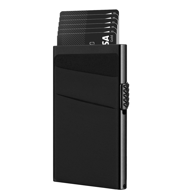 Aluminum Card Holder Pop Up Card Case,RFID Metal Slim Minimalist Wallet for Men