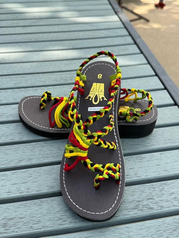 Hand-made braided sandals w/heels (1.5 inches) Reggae Summer Beach 100%Authentic gallery