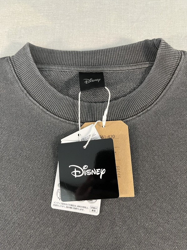 Disney Mickey Mouse Embroidered Logo Crewneck Sweater faded black NWT size L 017 gallery