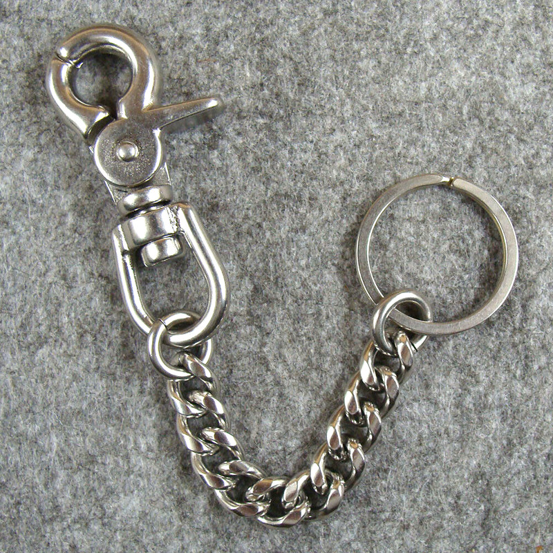 Stainless Steel Keychains Lobster Clasps Fob Key Chain Ring Holder Wallet Chain gallery