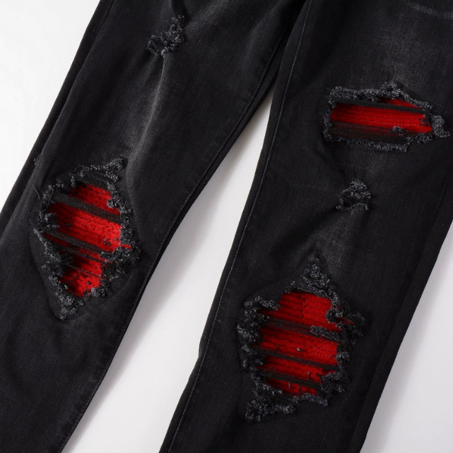 Fashion Occident Men's Ripped Hole Denim Jeans Long Pants Casual Trousers Chic gallery