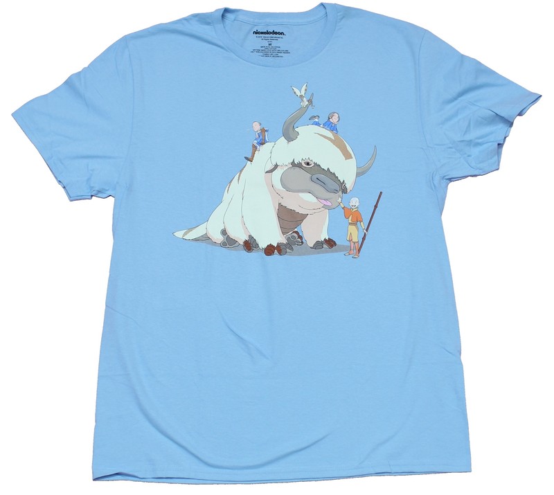 Avatar The Last Airbender Mens T-Shirt – Aang & the Gandg Sitting On Appa