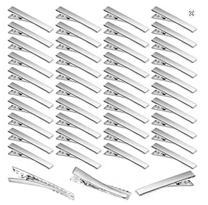 20PCS Hair Alligator Clips Metal Single Prong Duck Bill Hair Clips Flat Top w