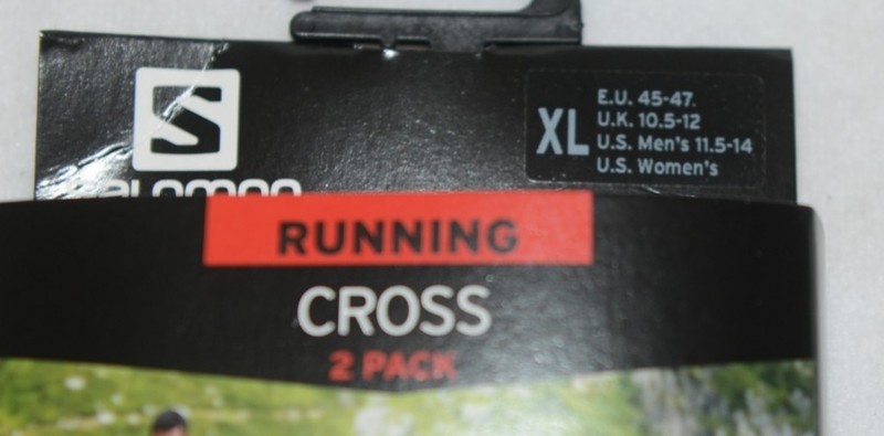 Salomon Running Cross 2 Pairs per Pack Extra Large Black Gray Ankle Length gallery