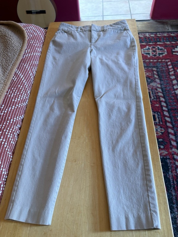 Old Navy Women’s High Rise Slim Skinny Ankle Pants Beige Cotton Twill 0