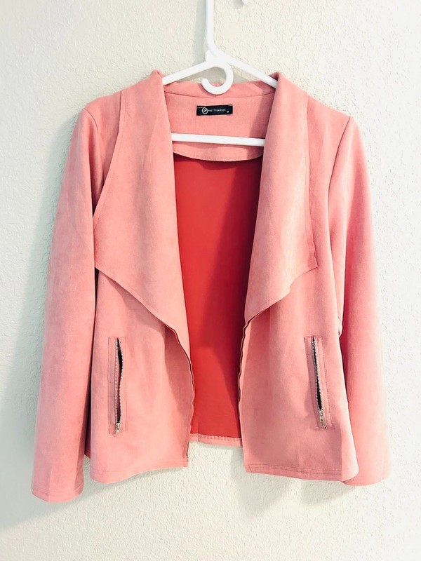 Womens Size M Faux Leather Jacket Pink