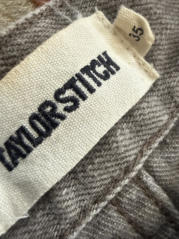 TAYLOR STITCH DEMOCRATIC GRAY NATURAL ORGANIC 10oz SELVEDGE DENIM JEANS 35x33 gallery
