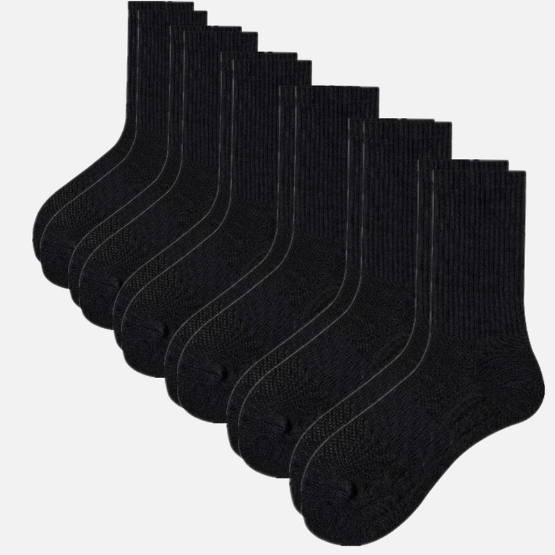 6 Pairs Set Men's Black Ankle Socks Sports Crew Solid Socks Cotton Socks gallery
