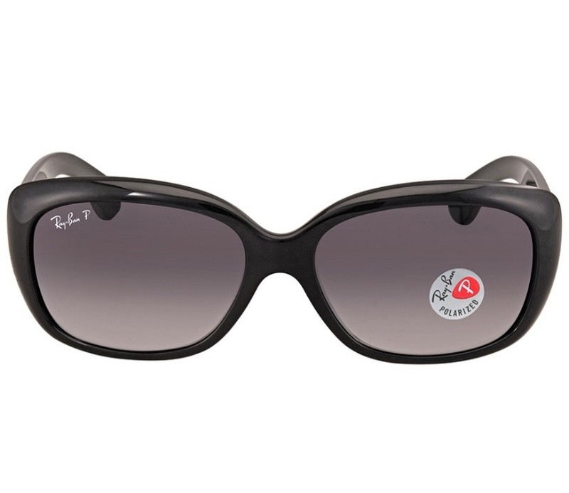 NEW Ray-Ban Rb4101 Jackie Ohh Black Grey Gradient Polarized 58mm Sunglasses